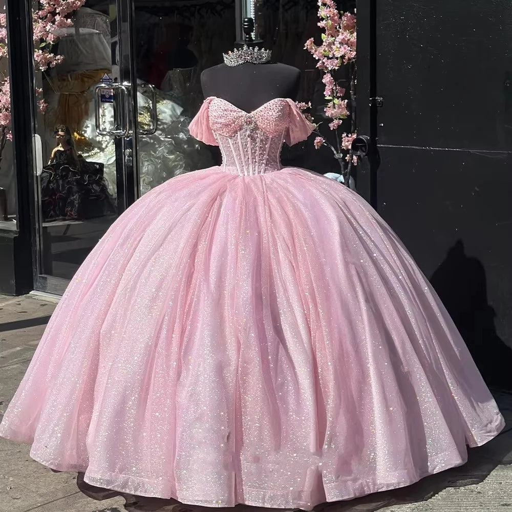 2025 New Quinceanera Dresses Ball Gown Vestidos De 15 Anos Glittering Floor-length Cinderella Princess Party Dresses Customized