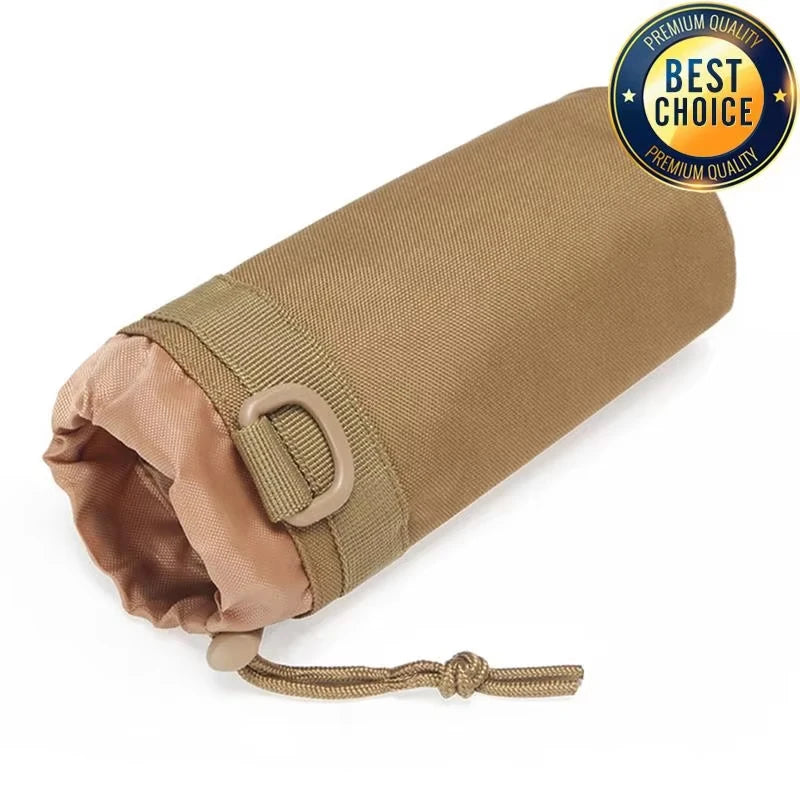 Tactical MOLLE Water Bottle Pouch, 1000D Nylon Hydration Carrier with Adjustable Drawstring for Hunting Hiking Camping Cycling