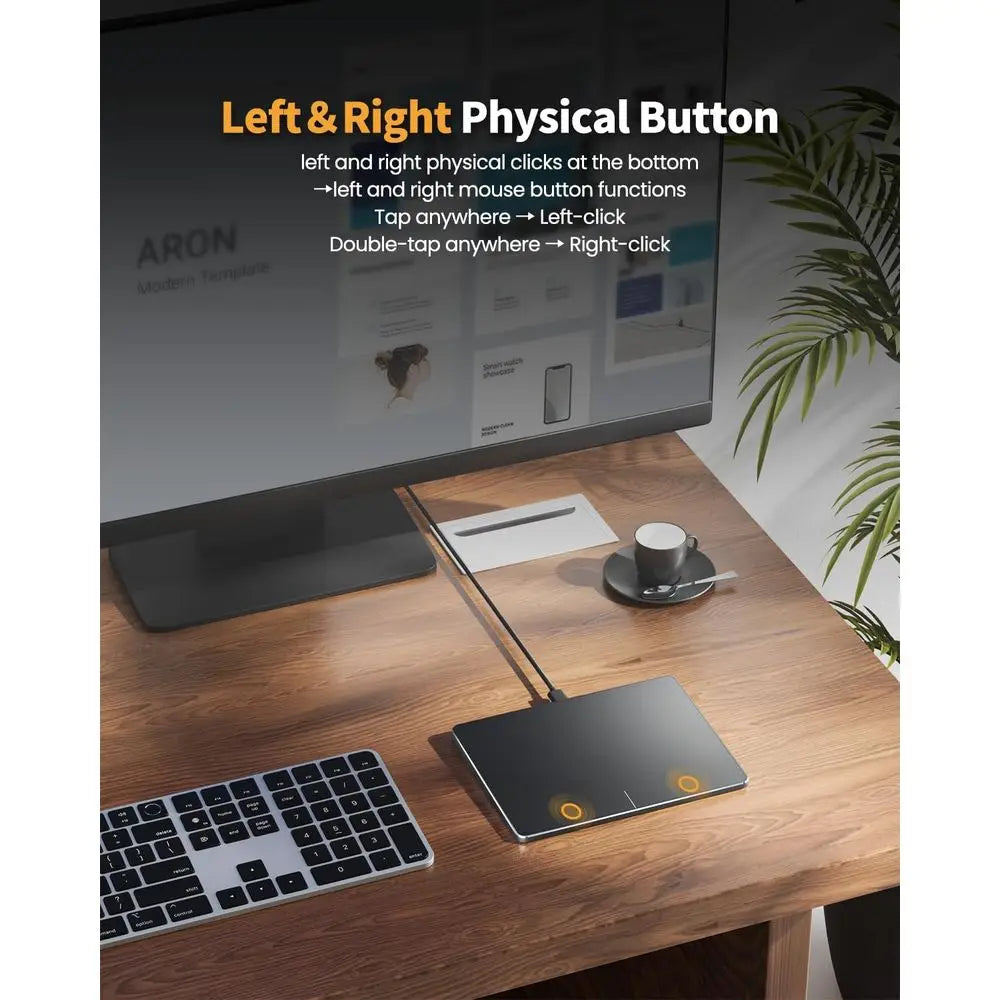 High-Precision Wired Trackpad Mouse with Multi-Gestures for Windows 10/11, Slim and Portable, Suitable for Laptop/Desktop, Grey