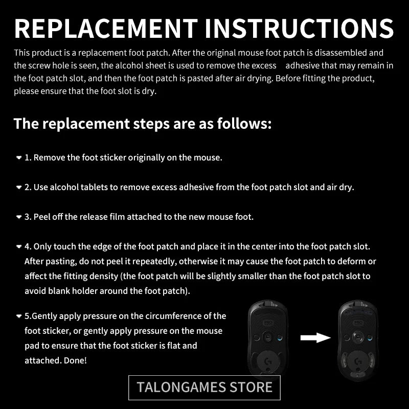 1Pack Original Esports Tiger Gaming ICE Version Enhanced Edition Mouse Feet Mouse Skates for Glorious Model O Wireless Mouse