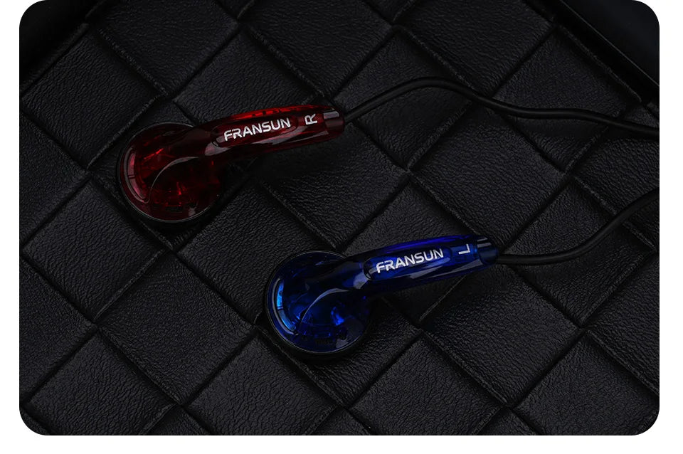 Fransun 1st Gen Flat-Head Earphones 15.4mm Dynamic Driver Earbuds 15.4mm Dynamic HiFi Sound Tears-of-Regret Headphones With Mic