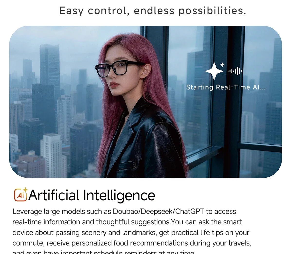 2026 New Smart Glasses 800W Take Pictures Record Al Translation WIFI Transmission AI Recognition GPT 2000MAH Music Smart Glasses