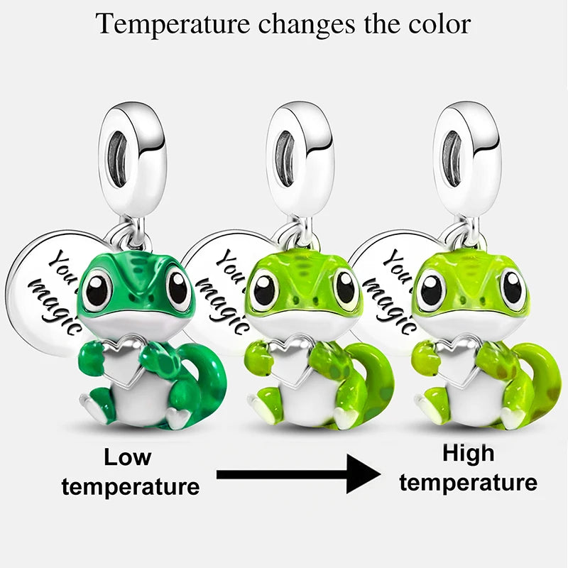 925 Sterling Silver Owl Dinosaur Panda Chameleon Cute Charm Bead Fit Diy Bracelet Bangle Making Gift of High Quality Jewelry