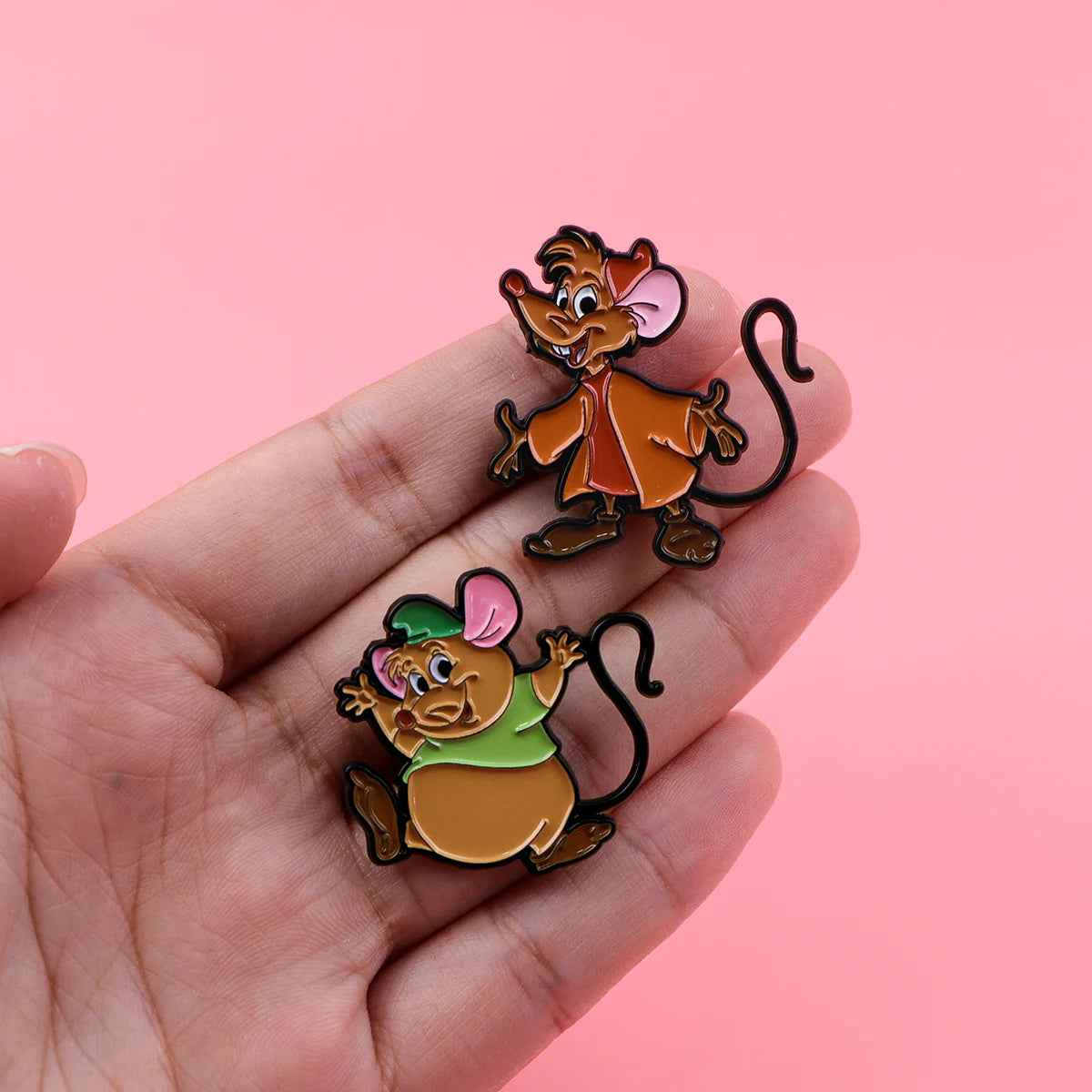 Fairy Tale Enamel Pins Cute Cartoon Mouse Brooches for Backpacks Clothing Lapel Badges Anime Jewelry Gift for Kids Women