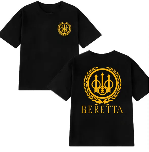 Men T Shirt Casual Berettas Guns Weaponry T-shirt Graphic Summer Sports Short Sleeves 100% Cotton Streetwear S-3XL Cool Tee