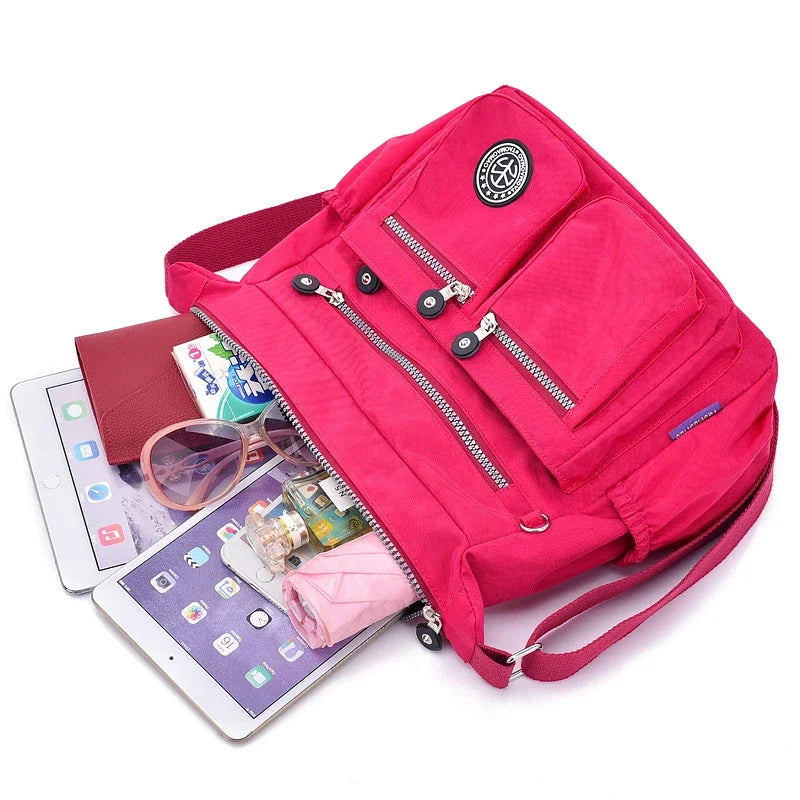 Women Nylon Shoulder Bags Female Solid Zipper Luxury Female Handag Designer Messenger Bags Summer Beach Crossbody Bag Sac A Main