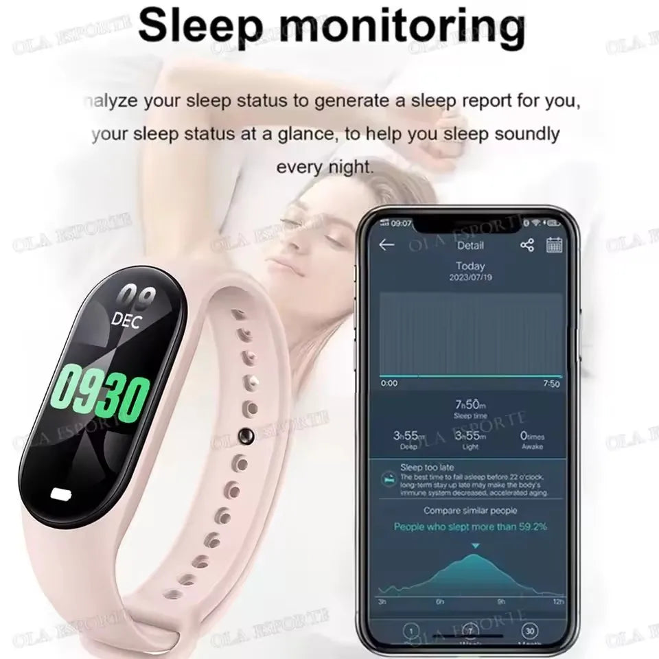Sports Smart Watch Music Control Fitness Calorie Track Bracelet Phone Information Remind Steps Bluetooth Smart Watches M8 Band