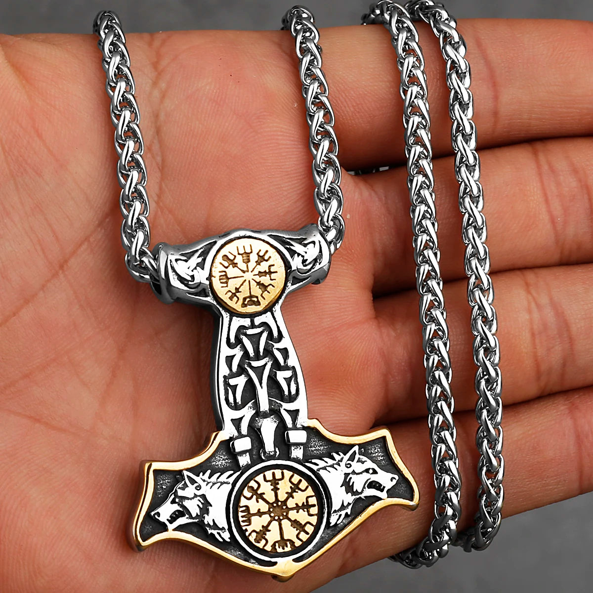 Original Viking Stainless Steel Thor Hammer Multiple Styles Domineering Unisex Necklace Pendant Boyfriend Gift Wholesale