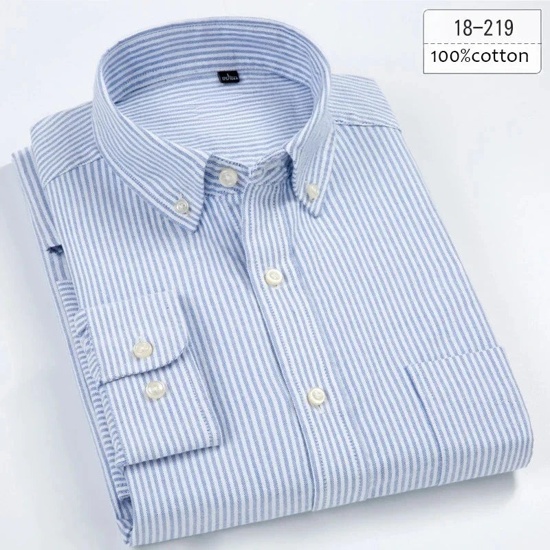 New in shirt plus size 8xL long-sleeve 100%cotton shirts for men slim fit formal plain shirt soft white black office clothes