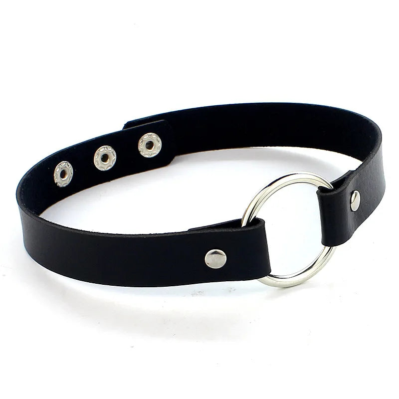 Harajuku Punk Rock Gothic Choker Necklace Women Sexy PU Leather Heart Lock Key Spike Collar Chocker Gothic Cosplay Accessories