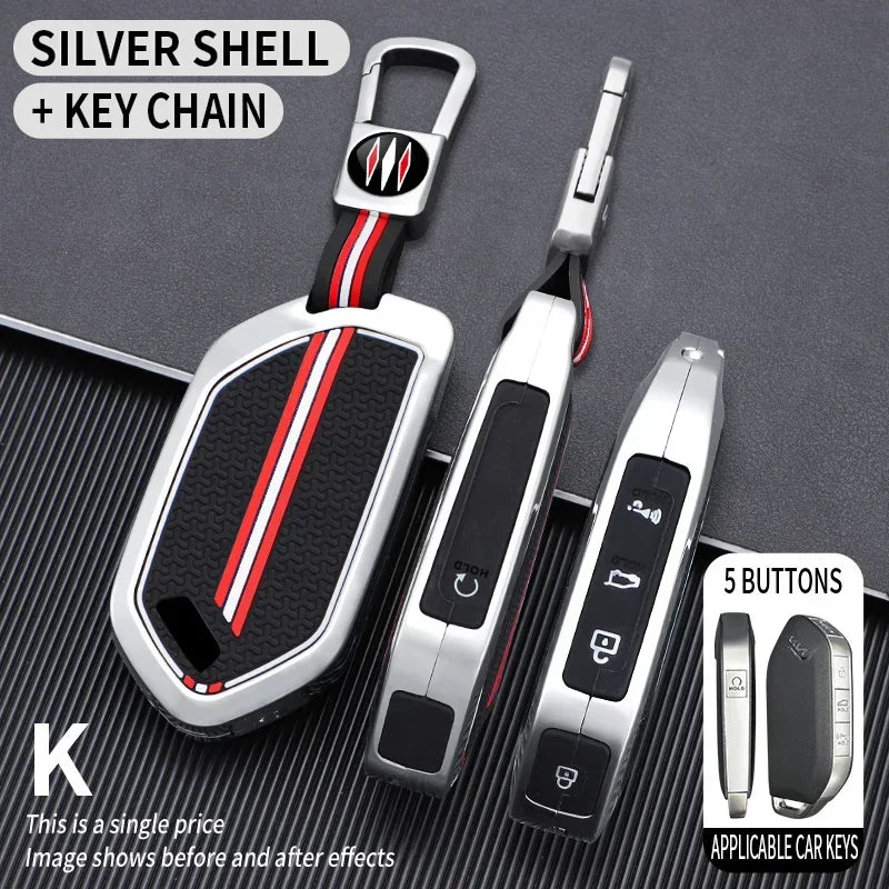 5/6/8/9 Buttons Zinc Alloy Car Key Case Cover For Kia EV9 Picanto Sorento MQ4 Carnival KA4 Morning K5 Carens 2024 RemoteKeychain