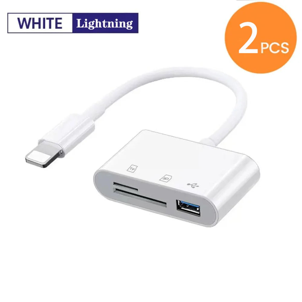 3-in-1 Lightning TypeC To SD & TF Card USB Camera AdapterFor iPhone iPad Card Reader USB Dongle for USB Flash Plug Play
