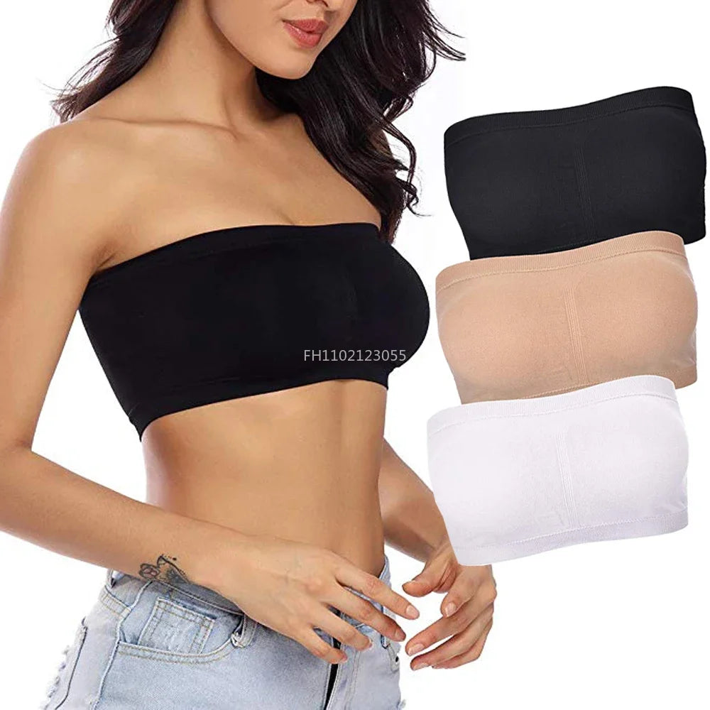 Breathable Strapless Bandeau Bra Underwear Without Pad Sleep Underwear Sports Bra Women Sexy Lingerie Lace Seamless Tube Top