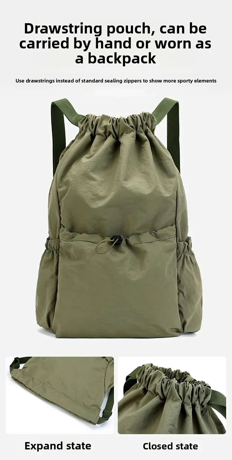 Foldable Drawstring Drawstring Backpack,Lightweight and Easy To Store,Essential for Short Distance Travel and Outdoor Activities