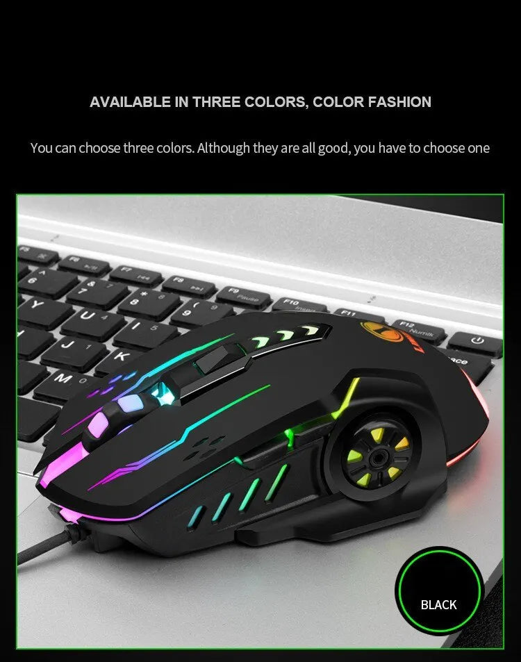 USB Wired Gaming Mouse Mechanical Mice USB Luminous Light Mouse Adjustable Optical Gamer Mouse for PC Computer Game