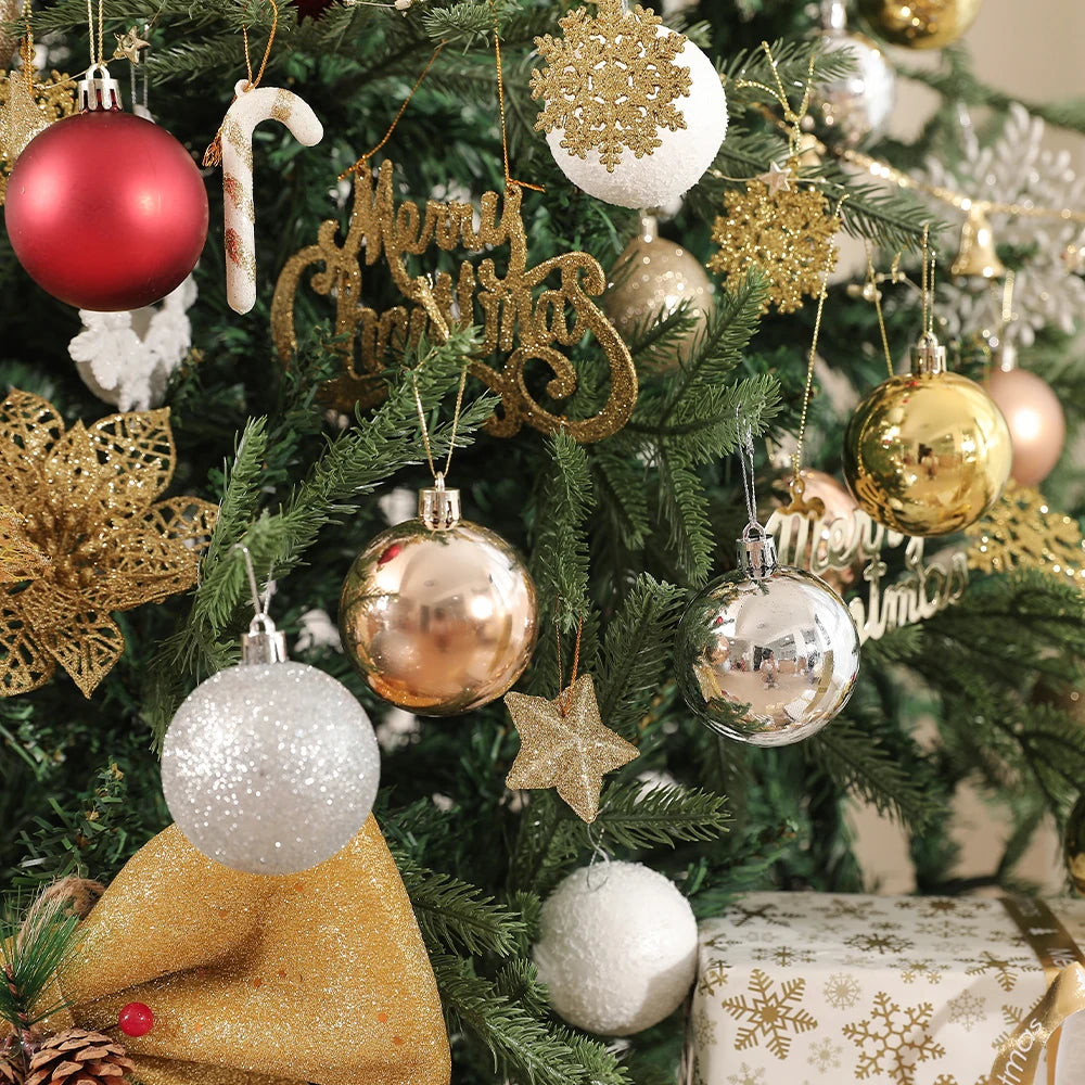 24Pcs/Box 3-4cm Christmas Balls Christmas Tree Ornament Ball Xmas Hanging Tree Pendant Home Party Decor New Year Gifts