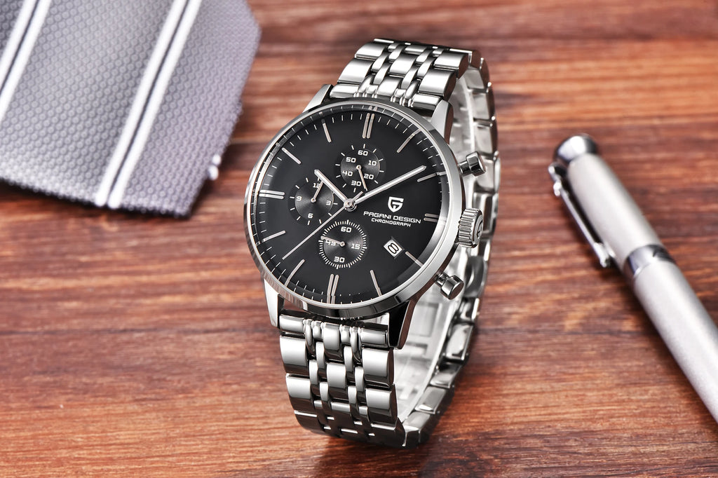 2025 New PAGANI DESIGN Business Men's Quartz Watch 46mm Brand Stainless Steel Waterproof Automatic Chronometer Relogo Masculino