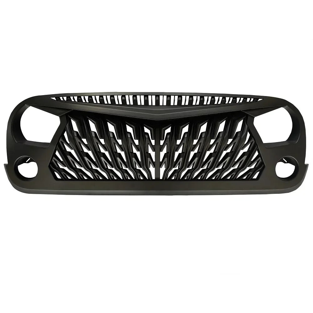 J396 Grilles Offroad Car Racing Grill Front Grille Cover Overlay Mesh Insert Guard With LED Lights For Jeep Wrangler JK 07-2017