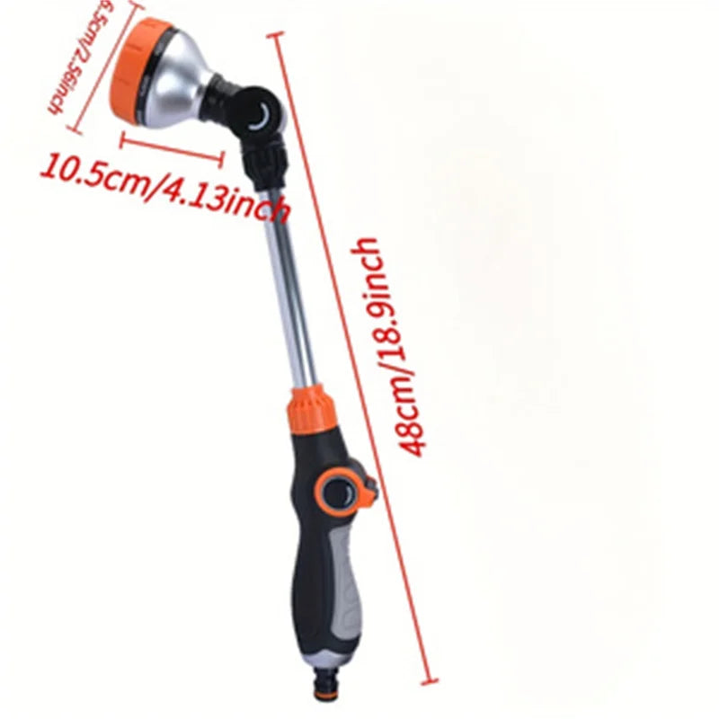 Straight handle long tube thumb push eight function rubber coated water gun garden irrigation artifact eight function water spra