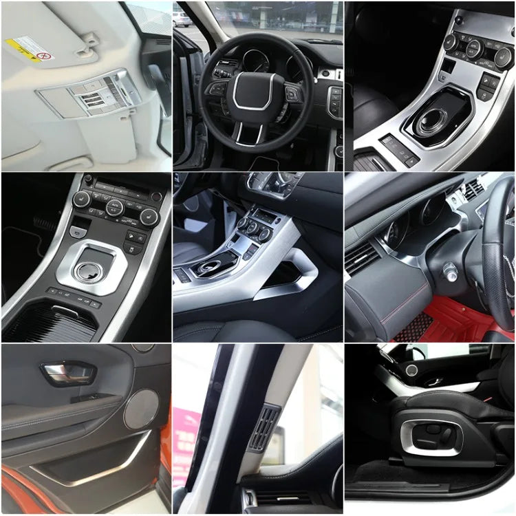 For Land Rover Range Rover Evoque 2012-2018 ABS Chrome Interior Kit Dashboard Center Console Gear Shift Panel Cover Trim Sticker