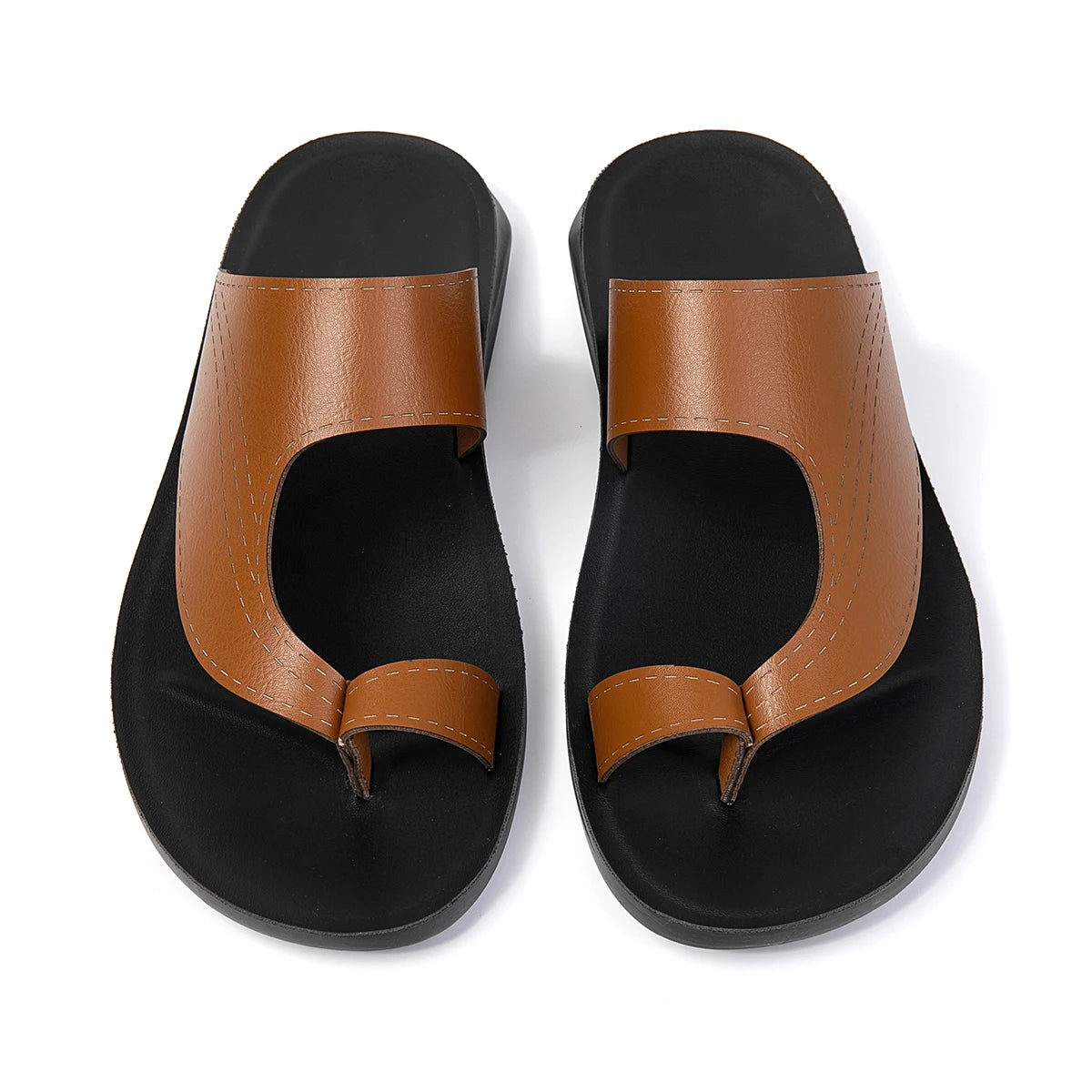 Sommersandalen Hochwertige Leder Herren Zehenfreie Hausschuhe Herrenschuhe Slipper Freizeitschuhe Outdoor Herren Slides Bequeme Strandsandalen