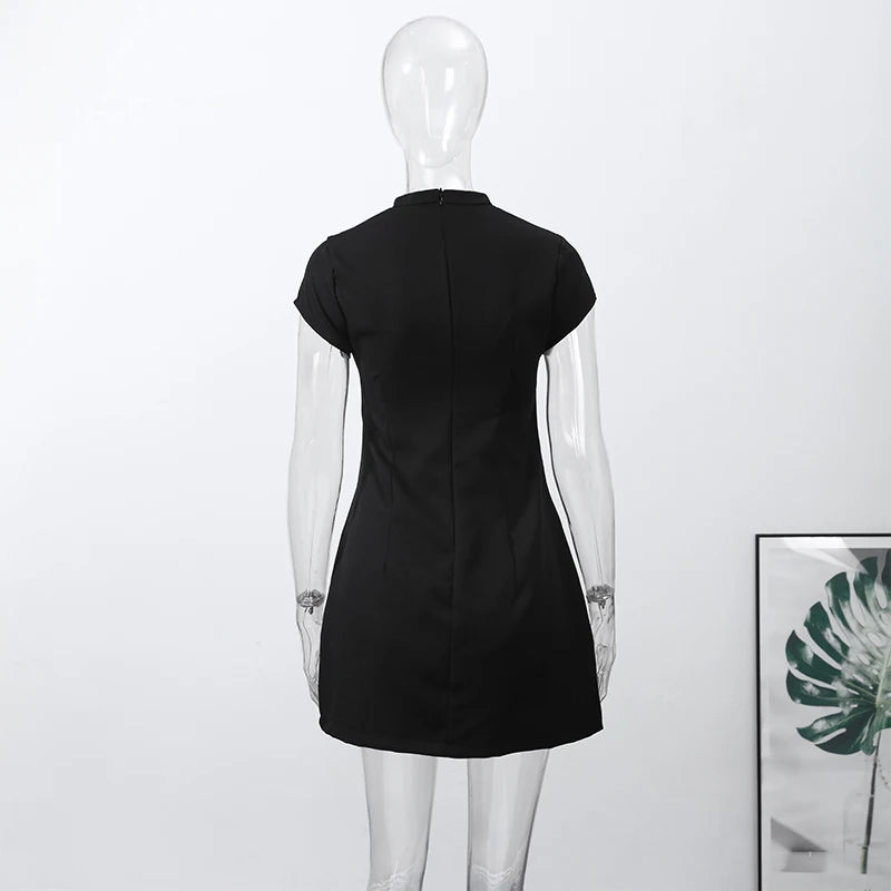Sexy Women's Dress Halter Lace Up Short Sleeve Polka Print Female Dresses 2026 Early Spring New Fashion Chic Party Lady Robes