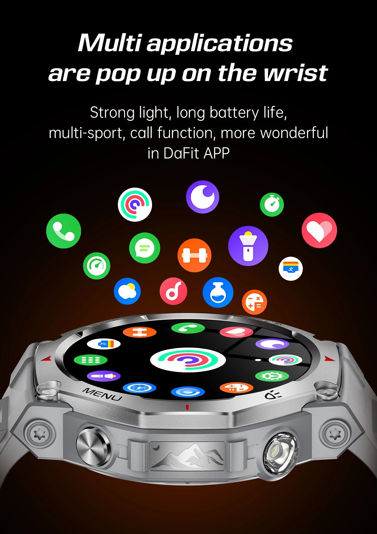 Smartwatch for iPhone Andriod,wireless call dialing,sports mode,incoming call and message push,fitness tracker,health monitoring
