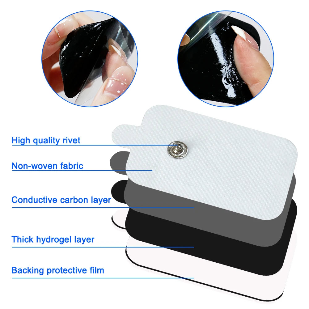 10/20pcs Electrode Pads EMS Muscle Stimulator TENS Pulse Massager Replacement Patch Self Adhesive Reusable Electrode Pads