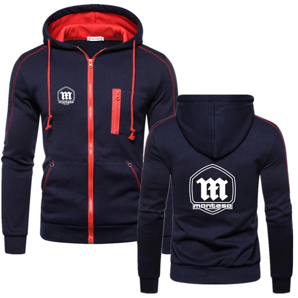 2023 New Men Montesa Motorcycle Fashion Brand Hoodies Spring and Autumn Comfortable Casual Solid Color Sweatshirt Tops