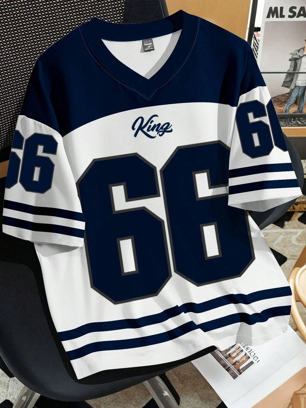2025 V-neck jersey T-shirt short sleeved retro sports style men's sports V-neck T-shirt quick drying comfortable breathable