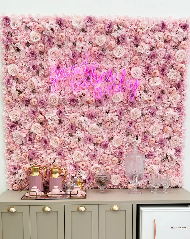 Silk Rose Flowers 3D Backdrop Wall Wedding Decoration Artificial Flower Wall Panel for Home Decor Backdrops Baby Shower