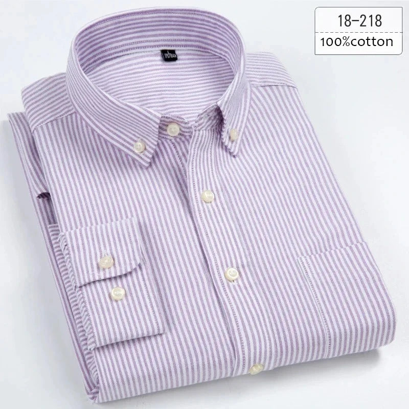 New in shirt plus size 8xL long-sleeve 100%cotton shirts for men slim fit formal plain shirt soft white black office clothes