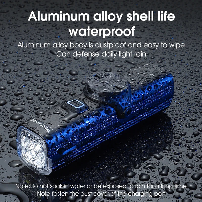 WEST BIKING Quick Release Hoisting Bicycle Light 1000LM High Bright Bike Headlight Type-C Charging Portable Cycling Flashlight