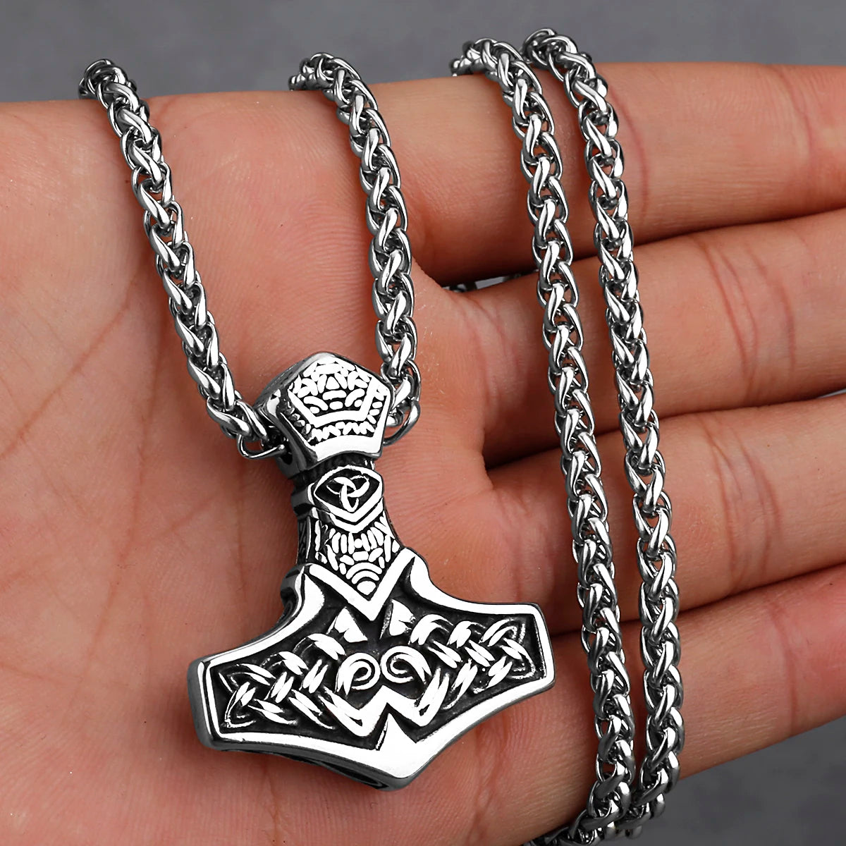 Original Viking Stainless Steel Thor Hammer Multiple Styles Domineering Unisex Necklace Pendant Boyfriend Gift Wholesale