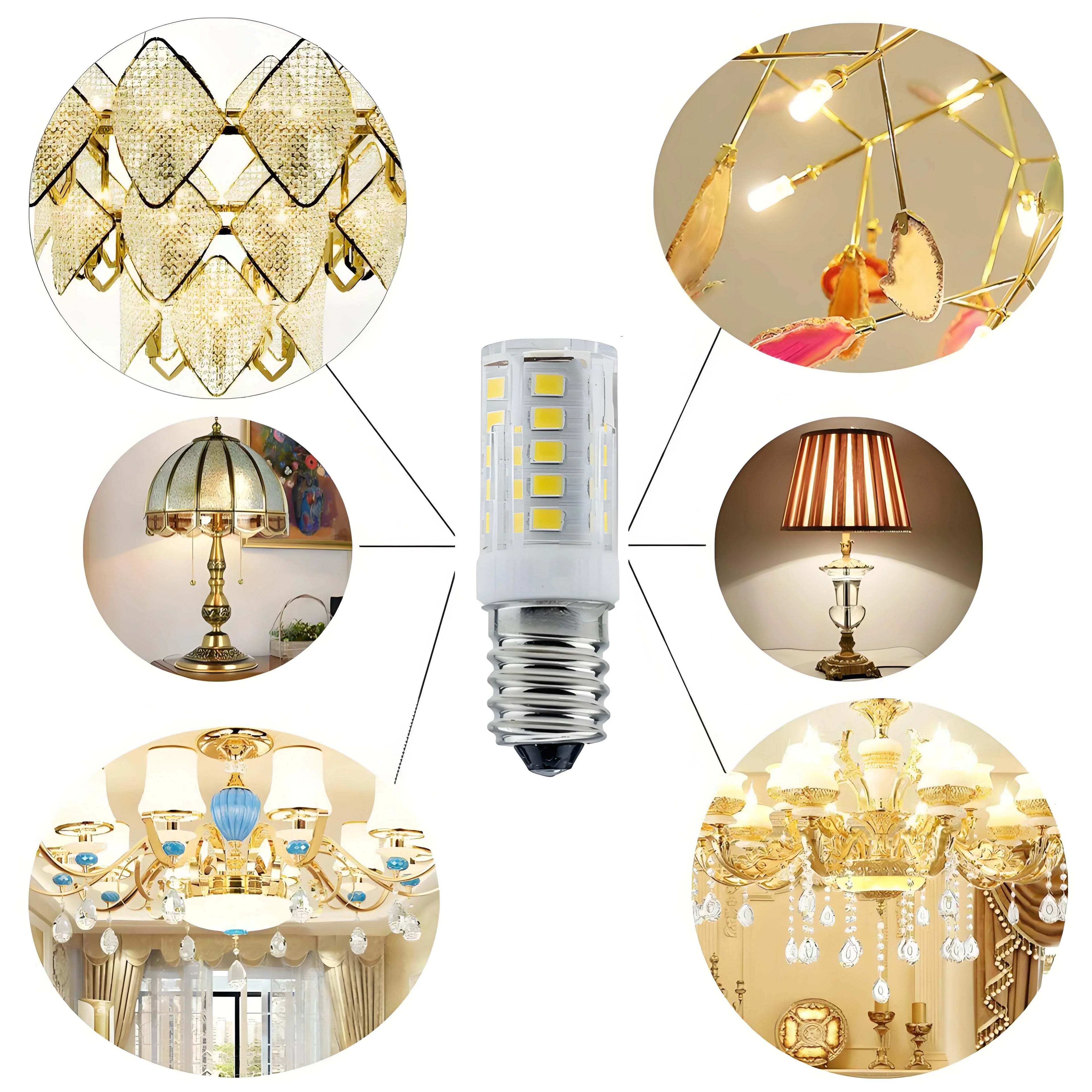 E14 LED Bulb 7W 9W 12W 15W 18W, 220V-240V Bright Mini Corn Light, 2835 SMD, 360° Beam Angle, Replace Halogen Chandelier Bulbs