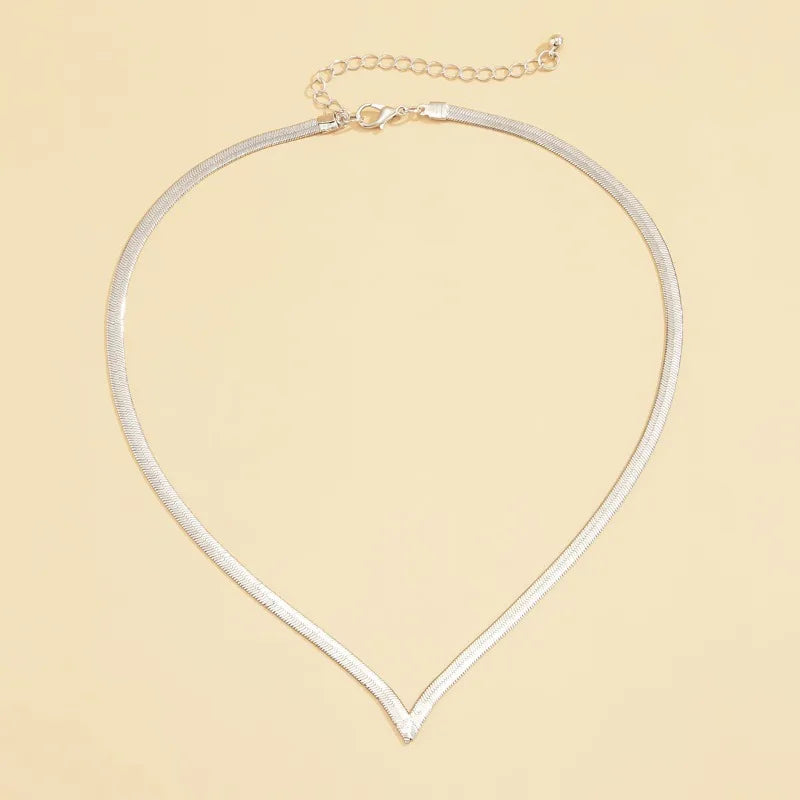 Korean Fashion Flat Snake Chain choker Herringbone Necklace for Women 2023 Jewelry Charm Party Neck Necklace Party Gift Collares