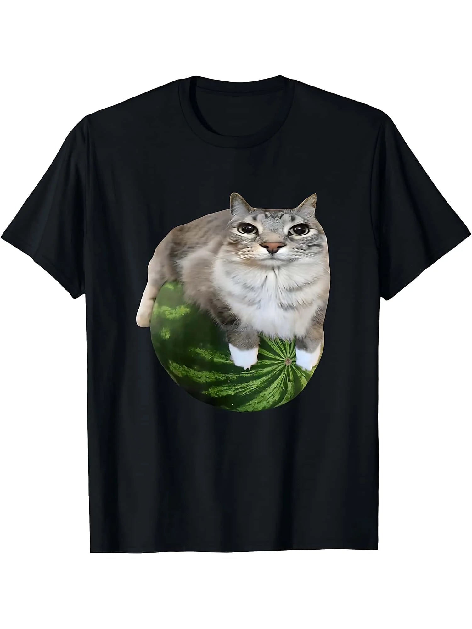 Funny Cat and Cement Sack Graphic T-Shirt for Men