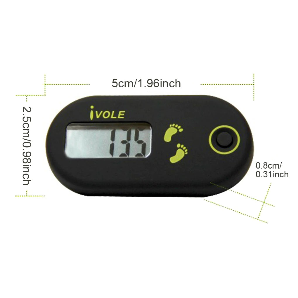Ivole Digital Step Pedometer Walking Running Counter LCD Display Fitness Gym Practice Counting Tools Accessories