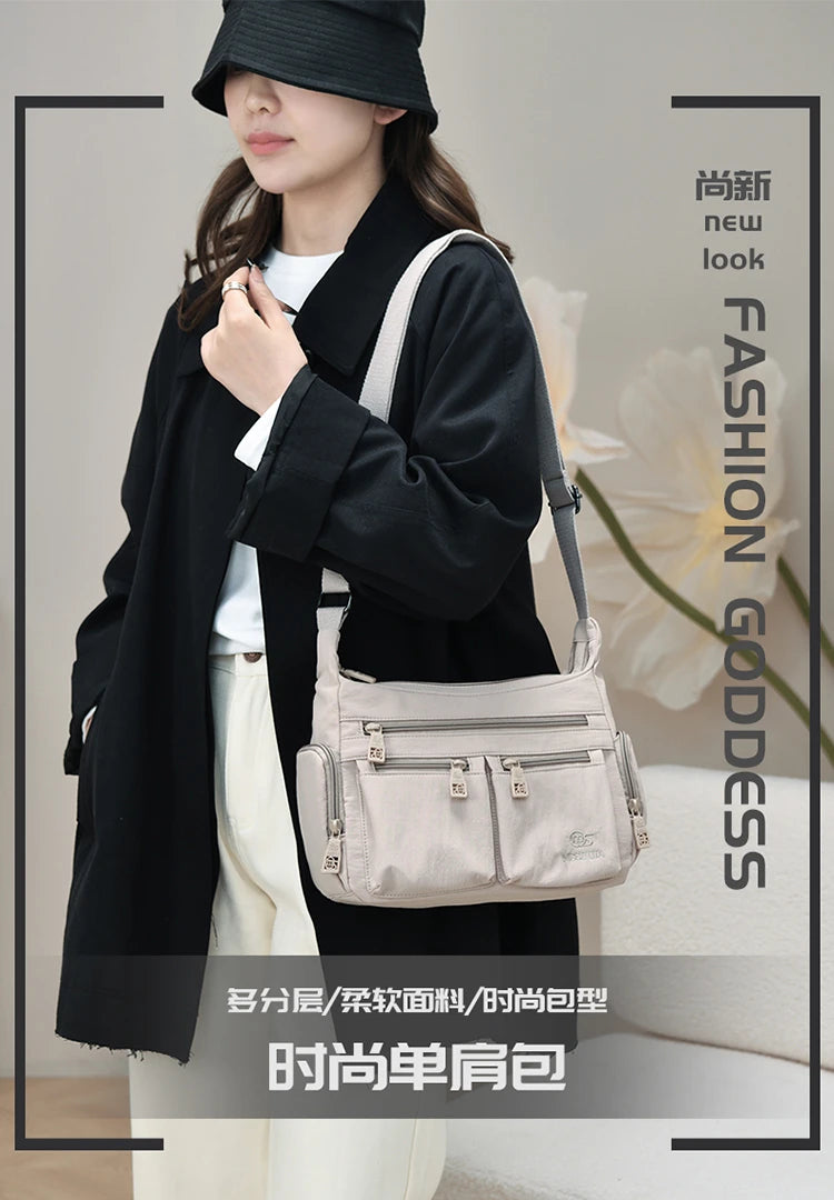 Nylon Crossbody Bag For Women Large Capacity Shoulder Bag Multi-pocket Female Bag Shopping Travel Lady Handbag Leisure Purse sac