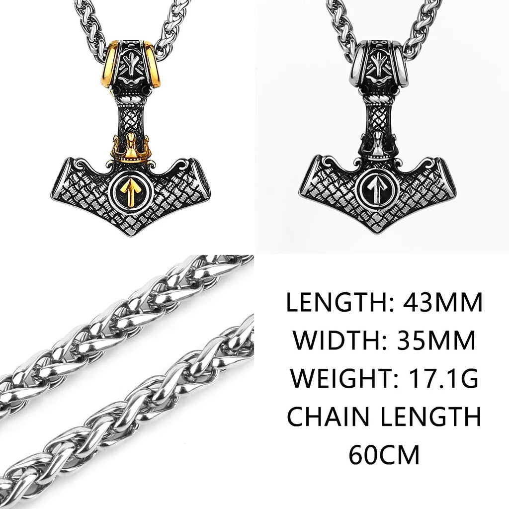 Original Viking Stainless Steel Thor Hammer Multiple Styles Domineering Unisex Necklace Pendant Boyfriend Gift Wholesale