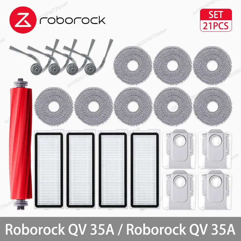 Roborock QV 35A / QV 35S Robot Vacuum Cleaner Accessories Main Side Brush Mop Cloth Hepa Filter Dust Bag Replacement Spare Parts
