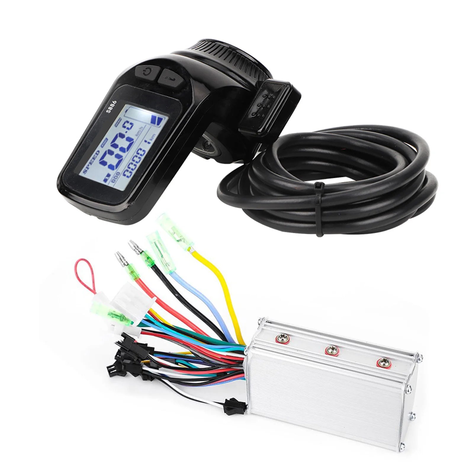 Electric Bike Controller 24V‑48V 13A Brushless Controller with LCD Display Panel E-scooter Meter Control for 22.5mm Handlebar