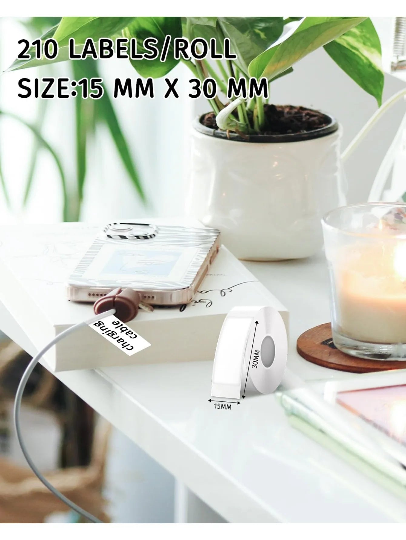 Label Sticker 12*40/15*30mm Label Tape Thermal Printer Paper 160pcs/roll Compatible D30 Marklife P12P11 Labeller For Home Office