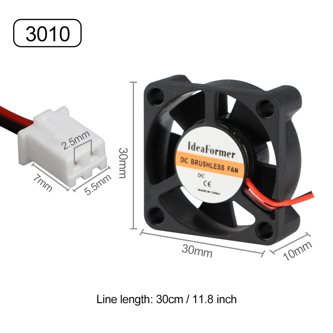3010/4010/5015/5010/ DC Cooling Fan Centrifugal Blower Fan 5V 12V / 24V Brushless 2-Wire Cooling Fan For 3D Printer Accessories
