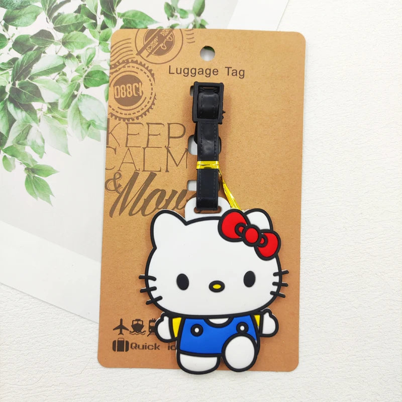 KUROMI Cinnamoroll Luggage Label Travel Luggage Tag Hello Kitty Suitcase ID Address Holder Baggage Boarding Portable Ticket