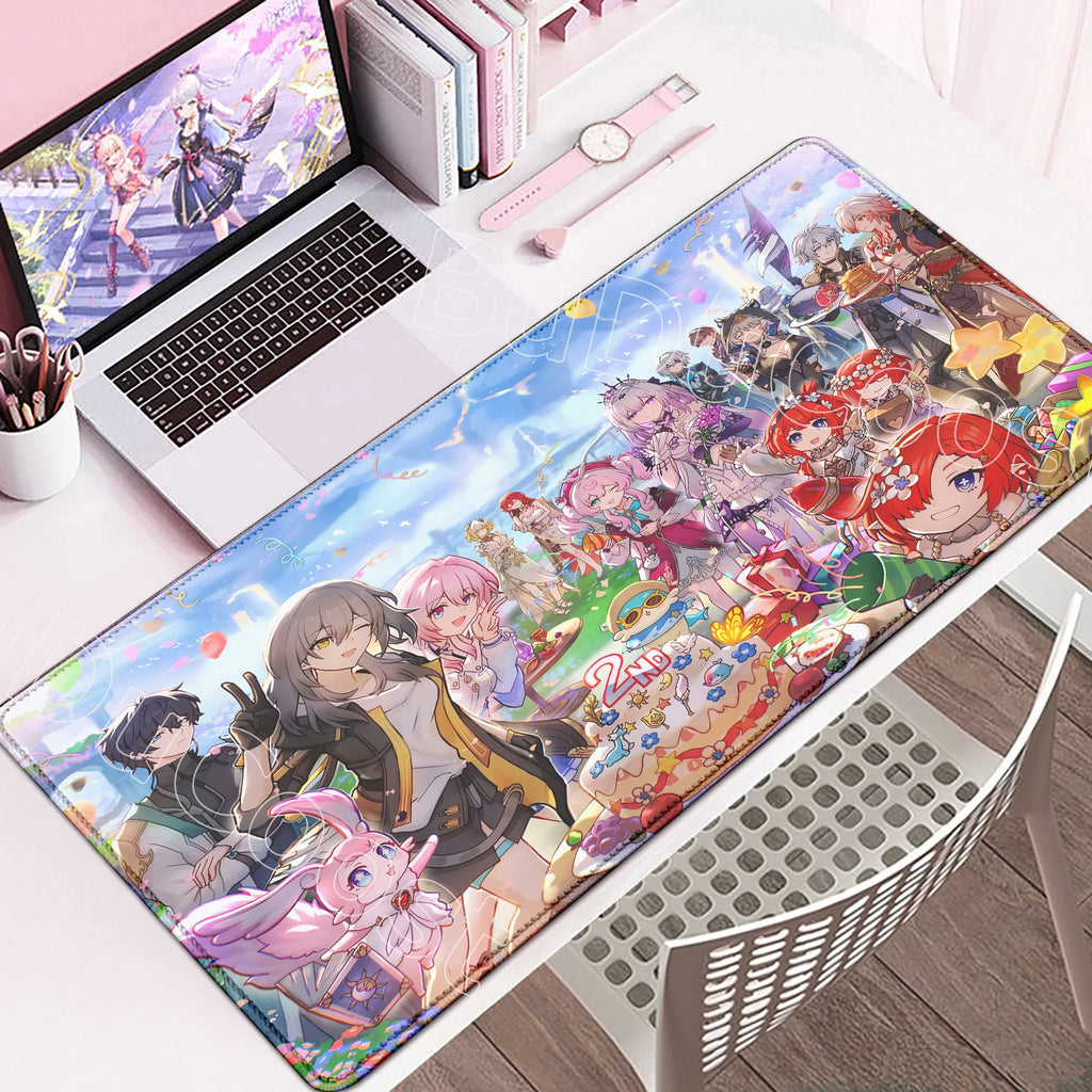 Large Rubber Keyboard Mats Honkai Star Rail Cyrene Castorice Lock Edge Mousepad Chrysos Heir Mouse Pad Game Computer Accessories