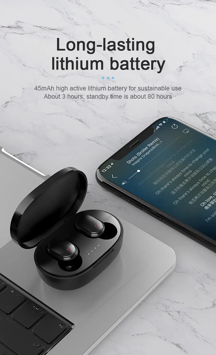 TWS Headset HiFi Stereo Wireless Earphones Sport Music Bluetooth 5.1 Headphones Noise-Canceling Earbuds For iPhone Xiaomi Huawei