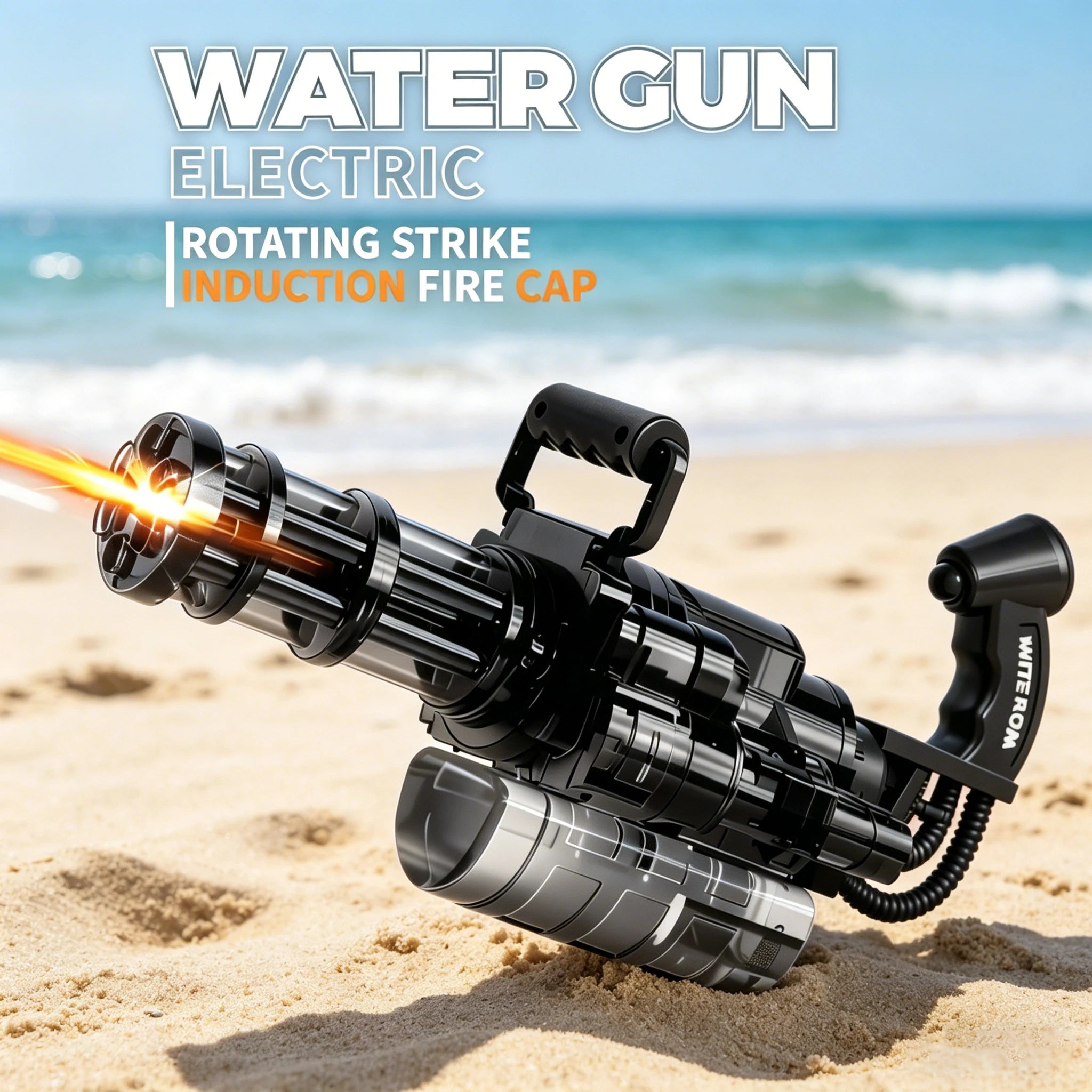 Electric Gatling LED Light Water Gun High-Speed Continuous Burst Rotating Summer Outdoor Beach Pool Party shooting Toy Gift