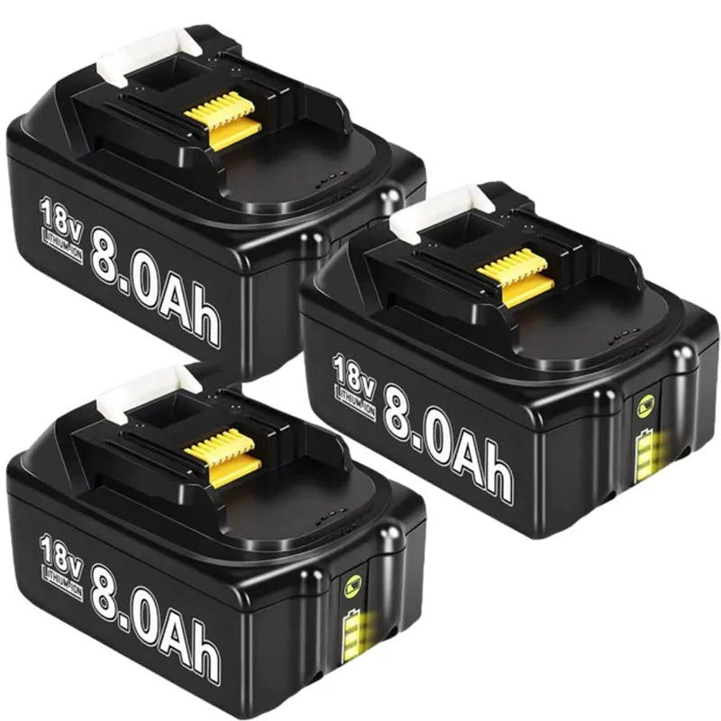 For Makita BL1830 Replacement Battery 18V 8000mAh Li-ion Compatible with BL1860 BL1850 BL1840B Power Tools + 6A Fast Charger
