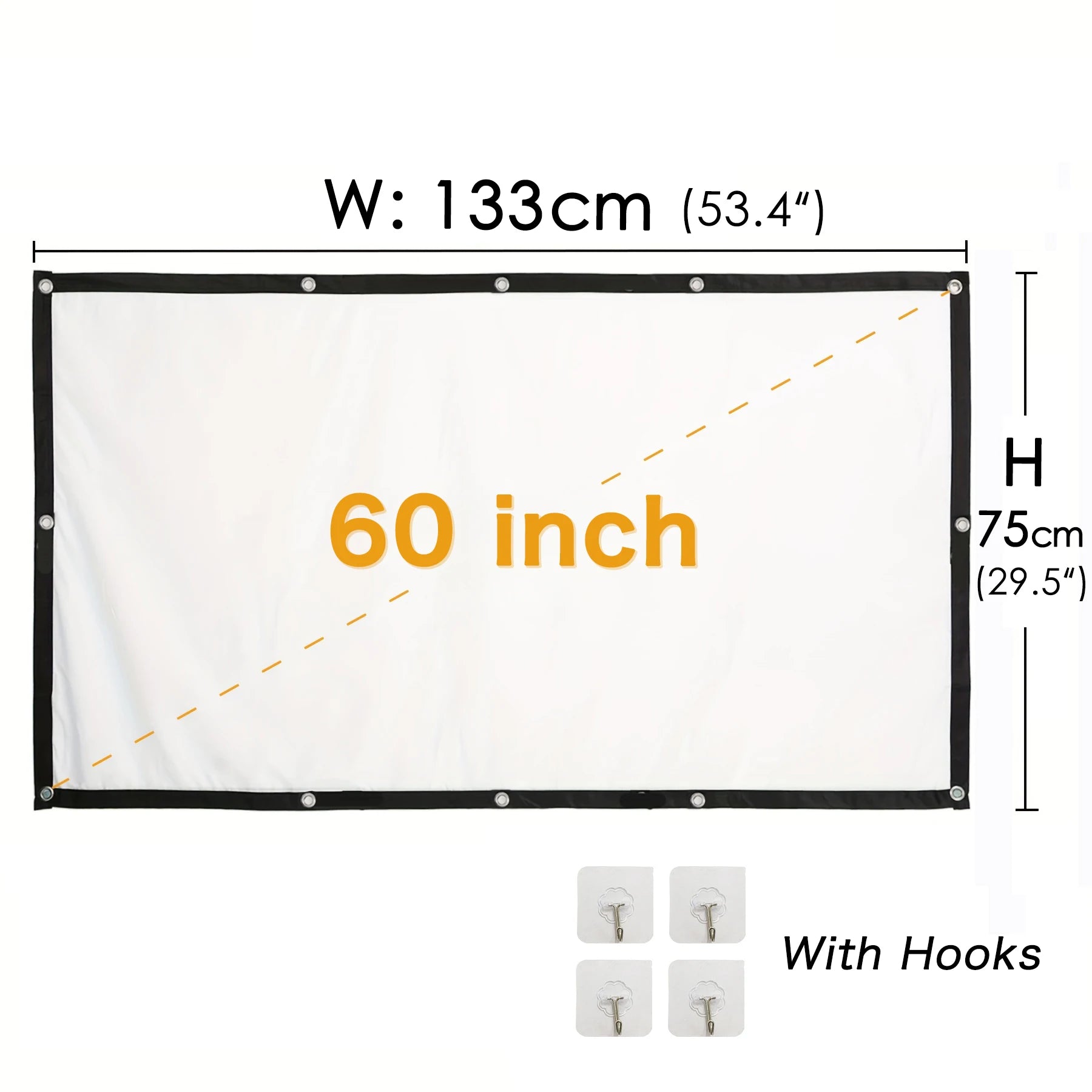 Portable Projector Screen 16:9 Foldable Projection Screens Home Cinema House Indoor Outdoor Theater 4K HD 1080P Anti Light Flat